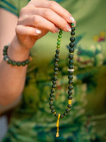 Wood Element Healing · Green Turquoise & Gourd Coin Hexiang Mala