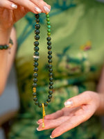 Wood Element Healing · Green Turquoise & Gourd Coin Hexiang Mala