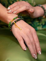 Wood Element Healing · Green Turquoise & Gourd Coin Hexiang Mala