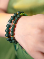 Wood Element Healing · Green Turquoise & Gourd Coin Hexiang Mala