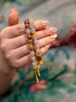 Nourishing Earth Clarity · Grey Moonstone & Gourd Hexiang Mala