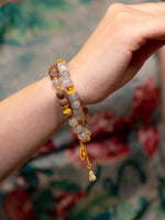 Nourishing Earth Clarity · Grey Moonstone & Gourd Hexiang Mala
