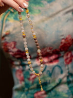Nourishing Earth Clarity · Grey Moonstone & Gourd Hexiang Mala