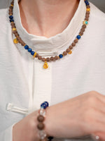 Earth Element Energy Core · Lapis Lazuli & Sand Gold Conservation Necklace