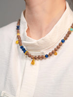 Earth Element Energy Core · Lapis Lazuli & Sand Gold Conservation Necklace