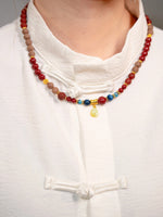 Purple Earth Blessing · Cinnabar & Lapis Lazuli Fortune Energy Necklace