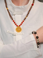 Earth Element Fortune · Nan Hong & Sand Gold Compass Energy Necklace