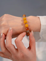 Gold Crystal Heart-Guarding Beads Bracelet（JH015）