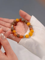 Gold Crystal Heart-Guarding Beads Bracelet（JH015）